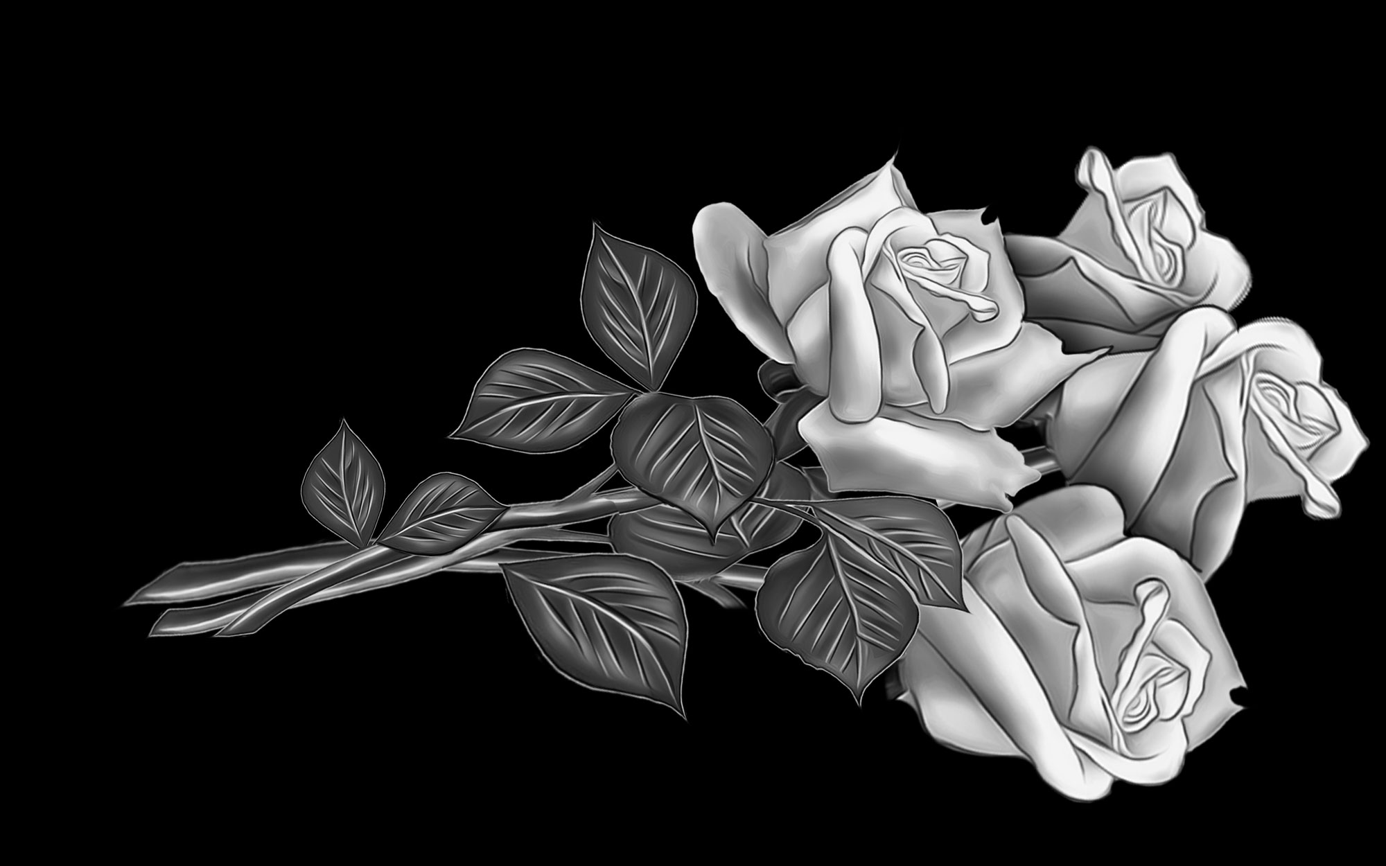 Розы на граните гравировка